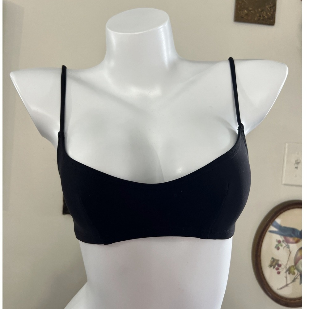 Nu Swim Minimalist Black Bikini Swim Top Size Extra Small